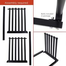 5-Slot Windshield Storage Rack - Heavy Duty 45# Steel Frame With Protective Rubber Padding - Black - View 6