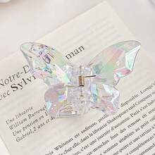Large Transparent Butterfly Hair Claw For Women Acrylic Accessories The Sweet Hairpins Crab Simple Chic Clip - 透明的 - 查看 11