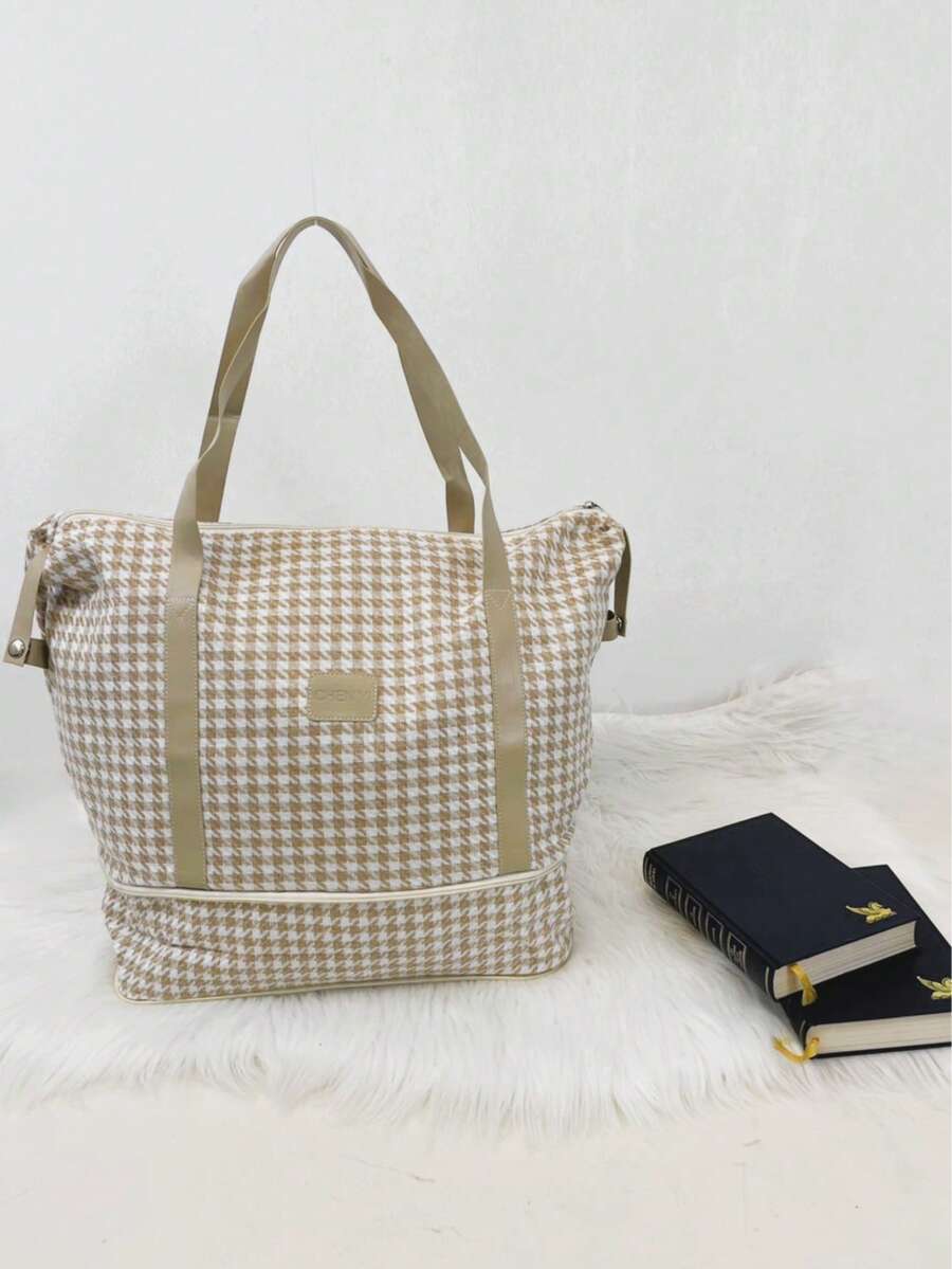 Large Capacity Lightweight Waterproof Travel Tote Bag, Can Be Expanded To Fit Suitcase, Convenient For University Students & Travelers