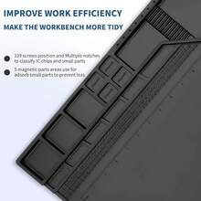 Htm-203 - Alfombrilla magnética para reparación de trabajo, resistente al calor, gran silicona para soldar y extender el área de trabajo para soldadura, electrónica, reparación de ordenadores, etc - HTM-203 - Ver 3