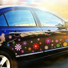 12 Sheets Daisy Stickers 130 PCs Flower Car Decals Self Adhesive Vinyl Retro Flower Car Sticker Bumper Mirror Window Clings Laptop Wall Decoration (Multicolor, Daisy) - 彩色 - 查看 4