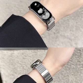 Stainless Steel Strap Compatible With Xiaomi Band 9 8 Metal Wristband Mi Band 9 8 Smartwatch Replacement Bracelet For Mi Band 9 8 Strap