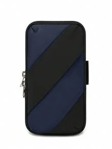 1pc New Fashion Color Block Patchwork Phone Pouch, Nylon Material Zipper Closure, Multi-Color Options, Casual Stylish Lightweight Arm Bag Suitable For Daily, Sports, Running, Work, Gym - Multicolor - View 16