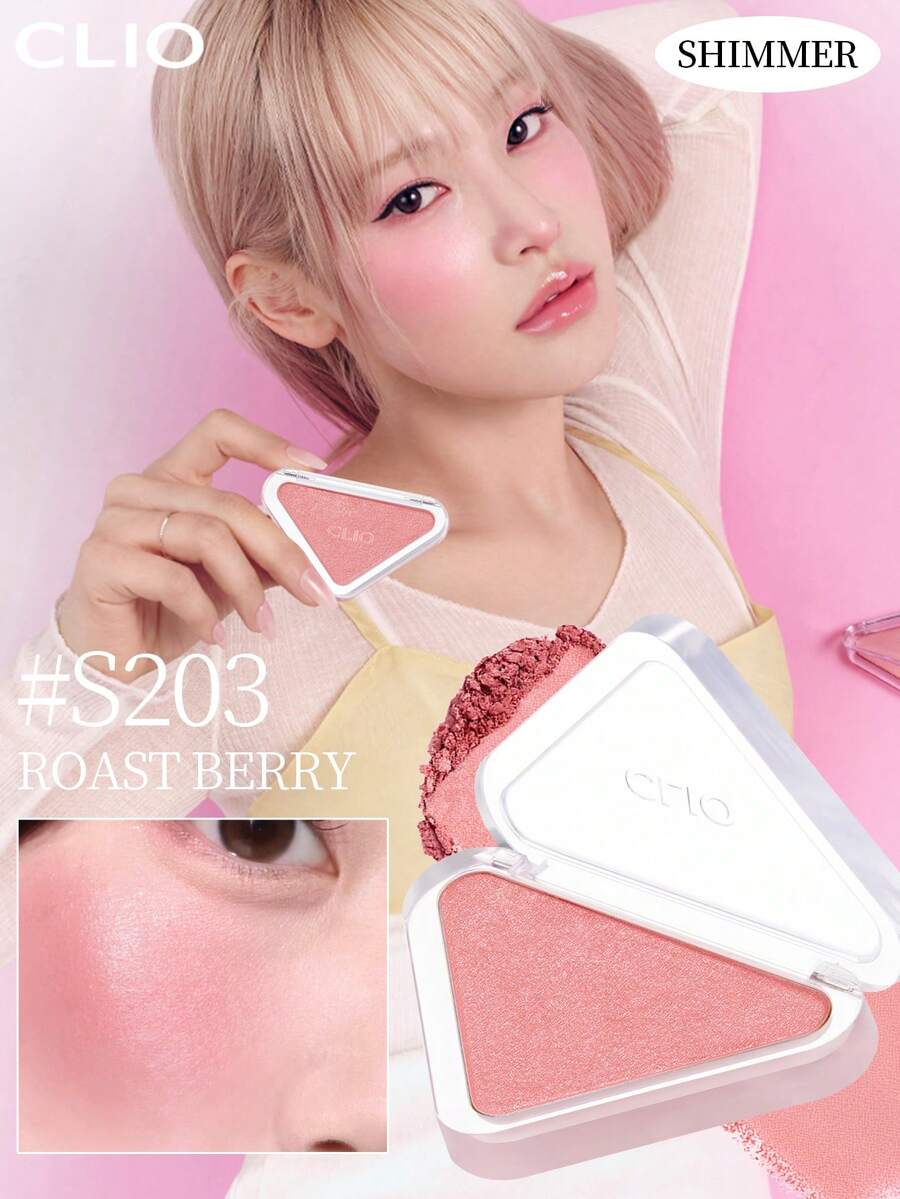 Clio K-Beauty Essential 腮紅 - TAP 粉末腮紅,細緻粉末質地,滑順配方,自然霧面與珍珠光澤,亮麗光彩,易於上妝,不油膩,方便攜行,易暈染,適用於唇部與臉頰彩妝,韓系妝容風格 - S203 ROAST BERRY - 查看 1