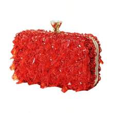 RomanticDesign Women Bling Evening Bag Fashion Embroidered Beaded Sequin Clutch Cocktail Wedding Party Purse - 紅色 - 查看 1