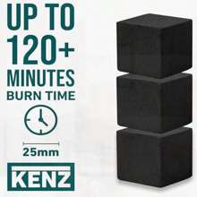 25mm Low Ash Coconut Charcoal Briquettes - 100% Natural, Odor & Chemical Free, Longer Burn Time, 72 Cubes