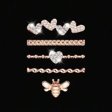 5/4/3pcs Metal Charms Decorative Ring Compatible With Apple Watch Band LOVE Diamond Rhinestone Ornament Smart Watch Silicone Strap Accessories Bracelet Fashionable Accessories (Watch And Band Not Included) Compatible With Apple Watch Band 38mm 40mm 41mm 42mm 44mm 45mm 46mm 49mm, Compatible With Apple Watch Series Ultra/Se/10/9/8/7/6/5/4/3/2/1 Watch Band Accessories Jewellery