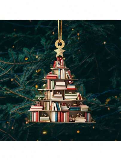 Book Club, Christmas Tree Decoration Christmas Book Ornaments, Stacked Book Ornaments, Book Lover Christmas Tree Ornaments, Gifts For Book Lovers, Vintage Book Shelf Decor