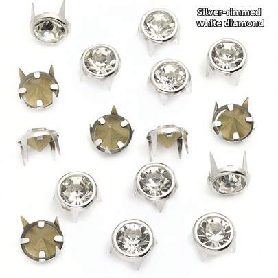 10mm Pointy Octopus Rhinestones, 50pcs/Pack, DIY Clothing, Shoes, Bags, Skirts, Hair Accessories, Handmade Textile Jewelry