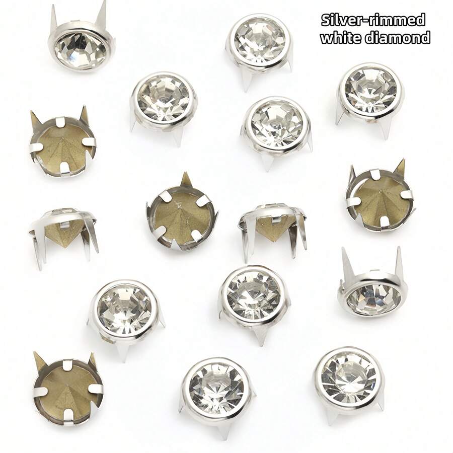 10MM Pointed Bottom Octopus Rhinestones 50pcs/Pack DIY Clothing Shoes, Hats, Bags, Leather Goods, Skirts, Hair Accessories, Handmade Fabric Beading Jewelry