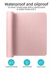 1 件 60 厘米/90 厘米电脑、笔记本电脑鼠标垫、耐热防水键盘垫、简约学生/办公桌面垫，用于保护桌面、书写、游戏配件、学校/办公用品、PU 皮革材质