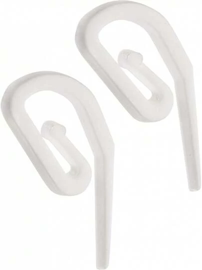 White Plastic Curtain Hooks| Hooks For Pencil Pleat, Window, Door & Shower Curtains| Heavy Duty Hook For Header Tape & Drapery| Pack Of 50-3.2 X 1.2cm| The Bead Shop - A UK Brand