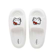 MINISO Hello Kitty 女士厚底拖鞋 白色 37-38/39-40码 吸睛KT猫装饰 厚底防滑静音 浴室洗漱居家闲逛 和Hello Kitty一起慵懒玩耍（1双） - 白色 - 查看 5