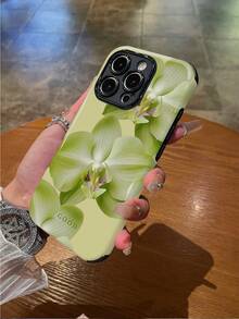 1 Ốp lưng điện thoại bảo vệ hai lớp bằng TPU mềm + PC có họa tiết hoa lan xanh tươi, chống trượt, chống sốc, tương thích với iPhone 11/12/13/14/15/16/16 Plus/16 Pro/16 Pro Max - Nhiều màu - Xem 3