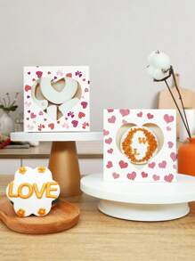 5pcs/10pcs Heart Window Cake Boxes, Cookie Boxes, Mini Cake Boxes, Pastry Boxes, Dessert Boxes For Strawberry, Cupcake, Muffin, Donut, All Pies, Chocolate, Cake Packaging Boxes, Take-Out Boxes - Paper - View 5