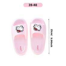 Dép đế dày Hello Kitty MINISO dành cho nữ, màu hồng, size 37 - 38/39 - 40. Họa tiết mèo KT bắt mắt, đế dày chống trượt, êm ái. Dùng để rửa nhà tắm, đi dạo quanh nhà, thư giãn cùng Hello Kitty (1 đôi) - Hồng - Xem 6