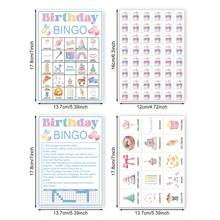 37pcs Set, Birthday Bingo Game 24 Players For Birthday Party Games For Family Party Supplies, Birthday Party Activity Decor