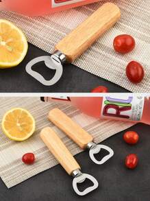 12/6/2/1 Piece Wooden Handle Bottle Opener - Solid Wood Design, Ergonomic Grip, Easy To Open Bottle, Suitable For Home Kitchen And Bar Party Use, Kitchen Bottle Opener | Natural Wood Surface Treatment | Durable Wooden Handle, Beer Bottle Opener, Halloween And Christmas Party Supplies