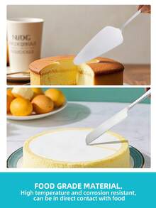 1pc/2pcs Stainless Steel Cake Spatula, Cake Knife, Dessert Knife, Bread Knife, Wedding Birthday Cake Server Bread Knife Pizza Shovel - Silver - View 4