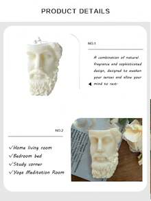 Bougie parfumée artistique abstraite, moitié visage, moitié statue - Bougie parfumée d'art géométrique pour la décoration de fête, bougie de cire de soja artisanale unique, bougie décorative créative pour la chambre, la table à manger, la maison, convient pour les rassemblements, les anniversaires, les mariages et les dîners