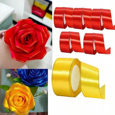 1 pieza Cinta dorada de 4cm, cinta, cinta de colores, cinta para decoración de pasteles de boda, respaldo de silla, envoltura de regalos, manualidades