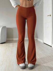 PANTALON  Liso    Casual    Poliéster    Ninguno    Diario    VERANO - Camel - Ver 2