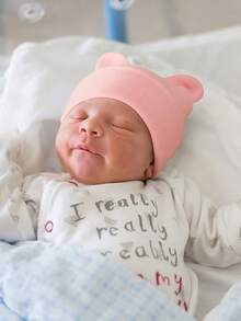 3/6件装 可爱卡通熊耳新生儿帽子 柔软男女宝宝帽子 针织帽 纯色婴儿帽 新生儿摄影帽 0-3个月 - 彩色 - 查看 7