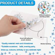 1 pieza Pegatina de joya facial que brilla en la oscuridad, resistente al agua y de larga duración, pegatina de tatuaje sexy y personalizado realista