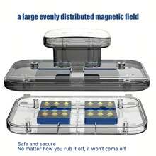 双面磁性玻璃清洁器 - 非电动手动玻璃清洁器，适用于高层建筑，采用强磁吸附设计，可安全清洁厚度达 0.5 英寸的单层玻璃 - 室内外均可使用，内外磁性玻璃清洁工具 - 彩色 - 查看 8