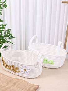 Cesto di immagazzinaggio intrecciato personalizzato su misura, fatto a mano, per giocattoli per bambini, cesto per il bucato, design carino per bambini, regalo per le feste, contenitore per la stanza del bambino, organizer per cosmetici e trucchi, multifunzionale, anti-muffa, decorativo, riutilizzabile, elegante, di alta qualità, colorato, moderno, personalizzato, unico, regalo ideale per lui, regalo ideale per lei