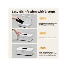 Nail Tool Sterilizer With 16 UVC Lamp Beads, 3 Modes Disinfection Box Sterilizing Of Quick Disinfection For Manicure Tools, Jewelry,Phone, Tableware,Watch - 白色 - 查看 5