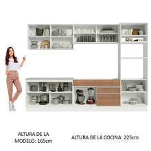 Cocina Integral Completa Modular Madesa 310cm Glamy Madesa Color Blanco/Marrón 01 - Blanco y Marrón - Ver 5