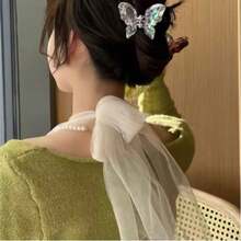 Large Transparent Butterfly Hair Claw For Women Acrylic Accessories The Sweet Hairpins Crab Simple Chic Clip - 透明的 - 查看 6