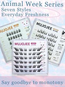 7 serie di ciglie finte a tema animali, serie topo carine e divertenti, serie uccello fresche e giocose, serie volpe affascinanti come la seta, ecc. Ciuffetti di ciglie, grappoli di ciglie, ciglie individuali, ciglie finte