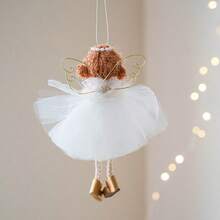 1pc Christmas Decoration Whimsical Fairy Tale Angel Pendants, Cute Angel With Wings, Mesh Dresses - Perfect For Christmas Tree, Home & Window Display, Valentine'S Day & Thanksgiving Gifts, Festive Ornament|Playful Design|Detailed Craftsmanship, Battery-Free Hanging Ornaments For Xmas Tree, New Year, Fall Decor