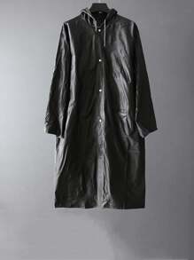 1pc Adult Raincoat, Fashionable Thick EVA Outdoor Travel Lightweight Open Poncho Rainwear