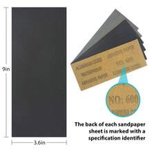 36 PCS Sand Paper, Wet Dry Sand Paper Variety Pack Sandpaper 12 Grits Assorted Wood Metal Sanding, 120/150/180/240/320/400/600/800/1000/1500/2500/Grit - 1 - View 4