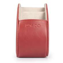 Remote Control Holder With 5 Pockets - Store DVD, Blu-Ray, TV, Roku Or Apple TV Remotes - PU Leather With Suede Lining - Slim, Compact Living Or Bedroom Storage - 紅色 - 查看 3