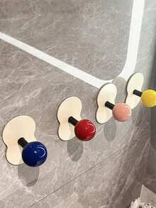 Bathroom Hooks, No Drilling Heavy Duty Adhesive Hooks, Seamless Wall Mounted Towel Hooks For Bathroom - Multicolor - View 2