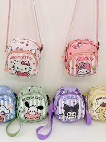 Sanrio 1 PC Sanrio Hello Kitty Kuromi Children'S Bag Cute Cartoon Girl Coin Purse Can Hold Mobile Phone Little Girl Fashionable Outing Shoulder Messenger Bag