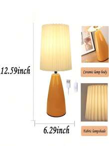 1 Stück Retro Nordischer Stil Glas Tischlampe, 3 Farbtemperaturen moderne minimalistische Dekorationsleuchte, geeignet für Raumdekoration, Heimdekoration