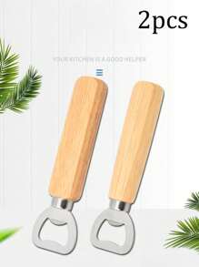 12/6/2/1 Piece Wooden Handle Bottle Opener - Solid Wood Design, Ergonomic Grip, Easy To Open Bottle, Suitable For Home Kitchen And Bar Party Use, Kitchen Bottle Opener | Natural Wood Surface Treatment | Durable Wooden Handle, Beer Bottle Opener, Halloween And Christmas Party Supplies