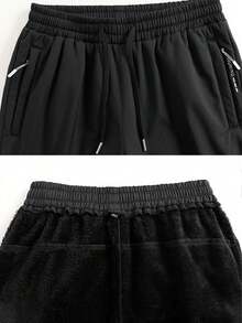 男士加厚保暖直筒休闲裤，秋冬季，抓绒