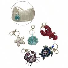 Starfish, Ocean, Sea Turtle, Lobster, Shell Bag Charm, Summer Ocean Style Fashion Cute Versatile Fully Rhinestone Bag Pendant - Multicolor - View 2