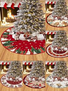 1件装圣诞树裙，直径60/90厘米可选，图案包括姜饼人、圣诞老人和雪人，适用于圣诞树、圣诞花环和侏儒主题装饰，可用于圣诞树装饰、圣诞家居装饰、房间装饰、冬季圣诞装饰、家居圣诞礼物等。