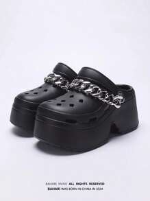 2 件适用于 DIY 凉鞋的亚克力粗链、手工包配件、银色亚克力鱼骨链，用于编织手提包带、手提包手柄、凉鞋 DIY 装饰 - 銀色 - 查看 2