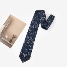 1 件男士 3.15 英寸海军蓝花卉领带，婚礼、派对时尚领带，高品质高密度男士领带 - 藏蓝色 - 查看 3