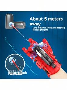 1 قطعة قاذف شبكة العنكبوت للأطفال الأبطال، قاذف مرتدي لليد مع كوب شفط، قاذف رصاصة ناعمة على شكل شبكة العنكبوت، بندقية العنكبوت، سوار العنكبوت شبكي ، قفاز تقني أسود