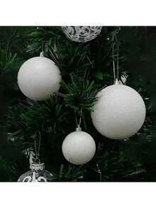 4/1 件圣诞雪花闪闪发光粉球圣诞树悬挂雪花装饰球圣诞派对背景装饰闪闪发光粉球白色闪闪发光雪球装饰适用于圣诞节和家居装饰 - 彩色 - 查看 9