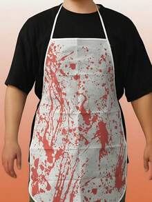 1 peça de acessório de Halloween Sangue Delantal, acessório de maquiagem de Halloween Sangue Delantal, bolsa de brincadeira para noite de Halloween Sangue Delantal, açougueiro com marca de mão de sangue Delantal, conjunto de fantasia de kufu sangrento de Halloween, adequado para festas de terror e noite de Halloween. Delantal Halloween